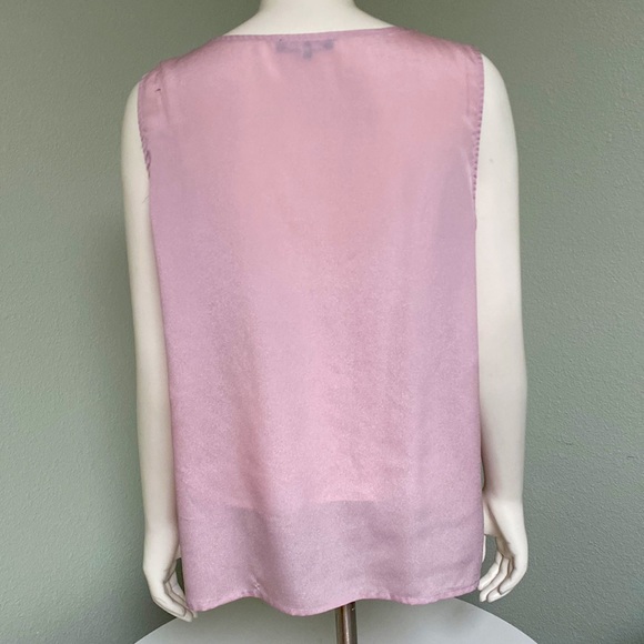Violet & Claire Mauve Sleeveless Layered Dressy Tank Top Sheer Blouse Size L - Picture 3 of 8
